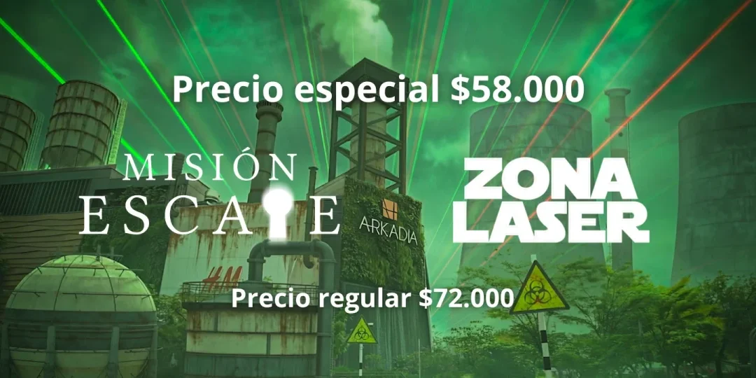 Misión Escape y Zona Láser 2 experiencias por $58.000