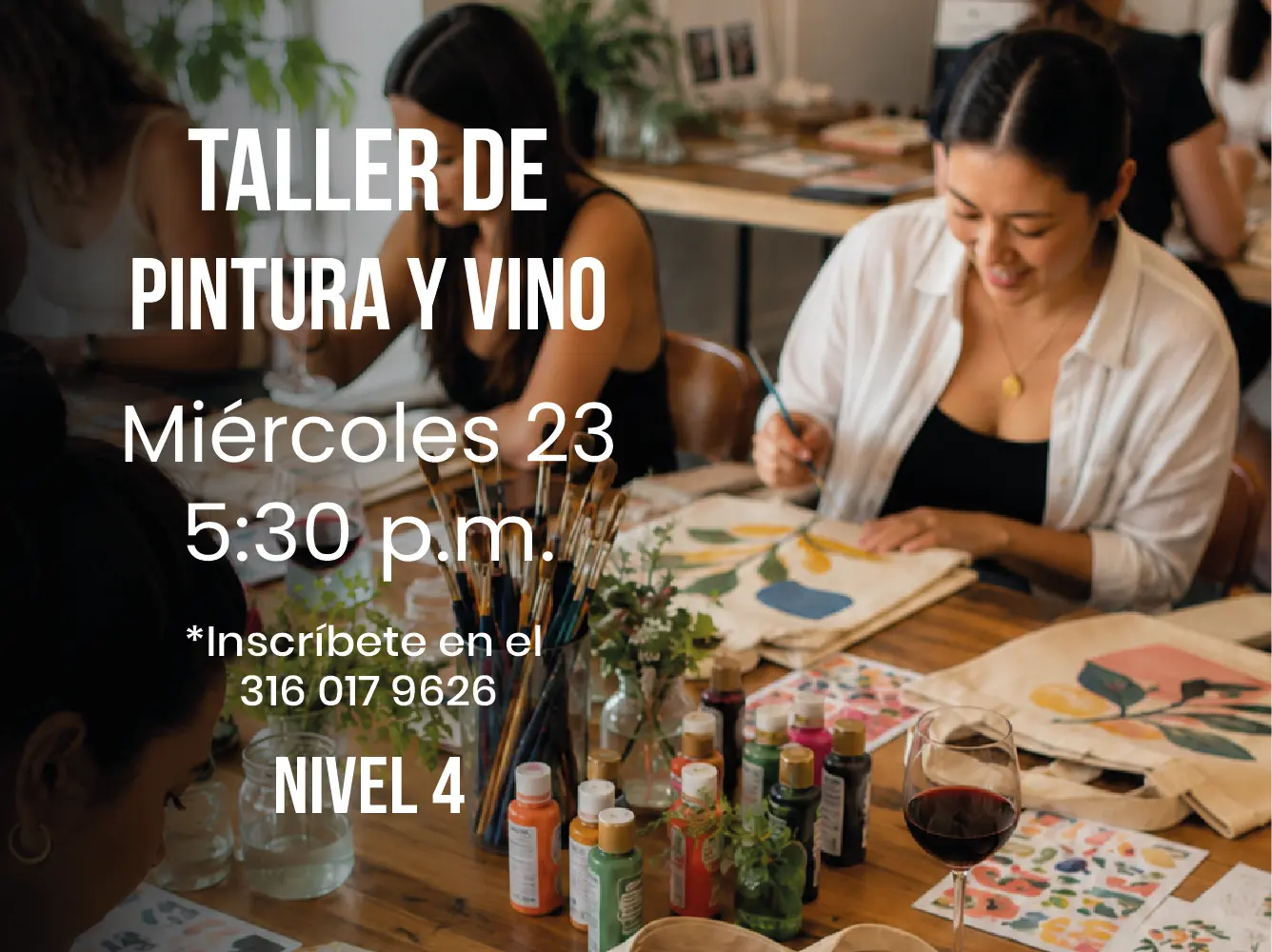 Taller de pintura y vino
